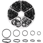 373pcs Split Key Rings 5 Sizes Metal Keychain Rings Black Split Keyrings Flat Ring Flat O Rings Keychain Holders for Men Women Home Car Office Keys Attachment 8/10/12/15/20mm for making