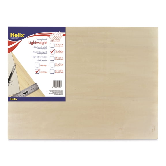 37408 DRAWING BOARD WOOD W/METAL EDGE 18X24IN
