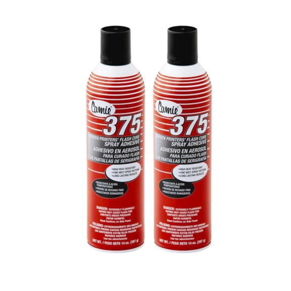 375 CAMIE Screen Printers' Flash Cure Spray Adhesive. (2 Pack)
