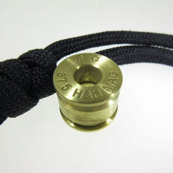 .375 Magnum Brass Bullet Casing Paracord / Lanyard Bead in Brass For Jig Pro Shop by Bullet KeyRing