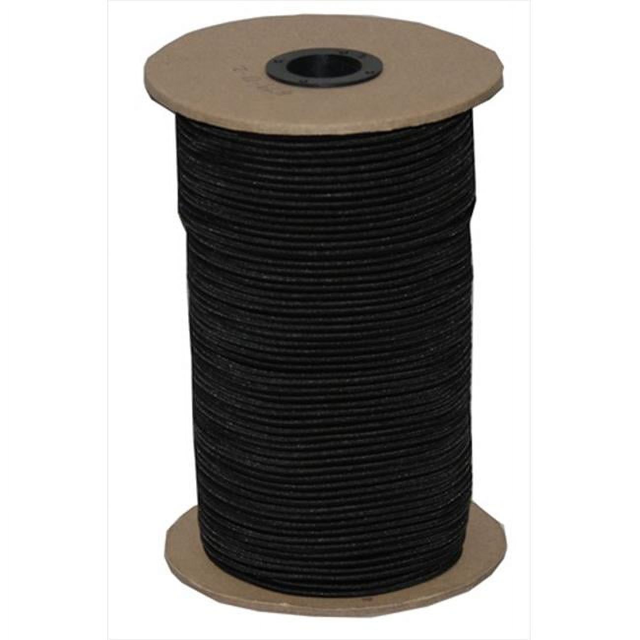 375 in. x 300 ft. Black Elastic Bungee Shock Cord in Black