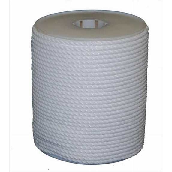 375 in. x 600 ft. Twisted White Polypro Rope in White