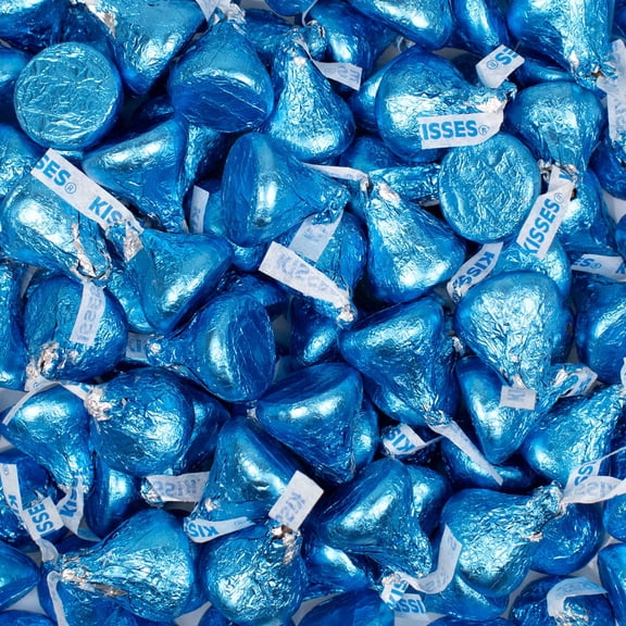 375ct Blue Foiled Hershey's Milk Chocolate Kisses Candies For Parties, Candy Buffets & More (3.75lb)