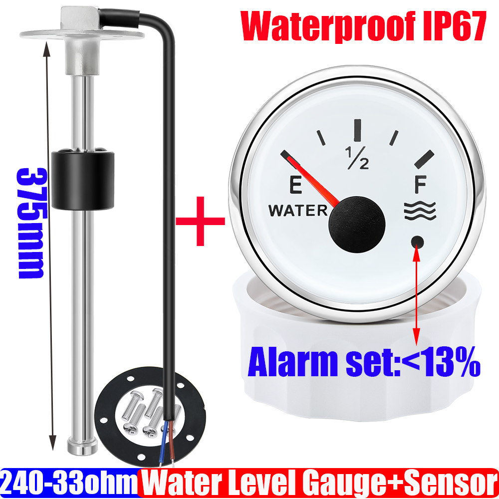 375mm Sensor x Gauge-240-33 OHM Water Level Sensor+52MM Water Level ...