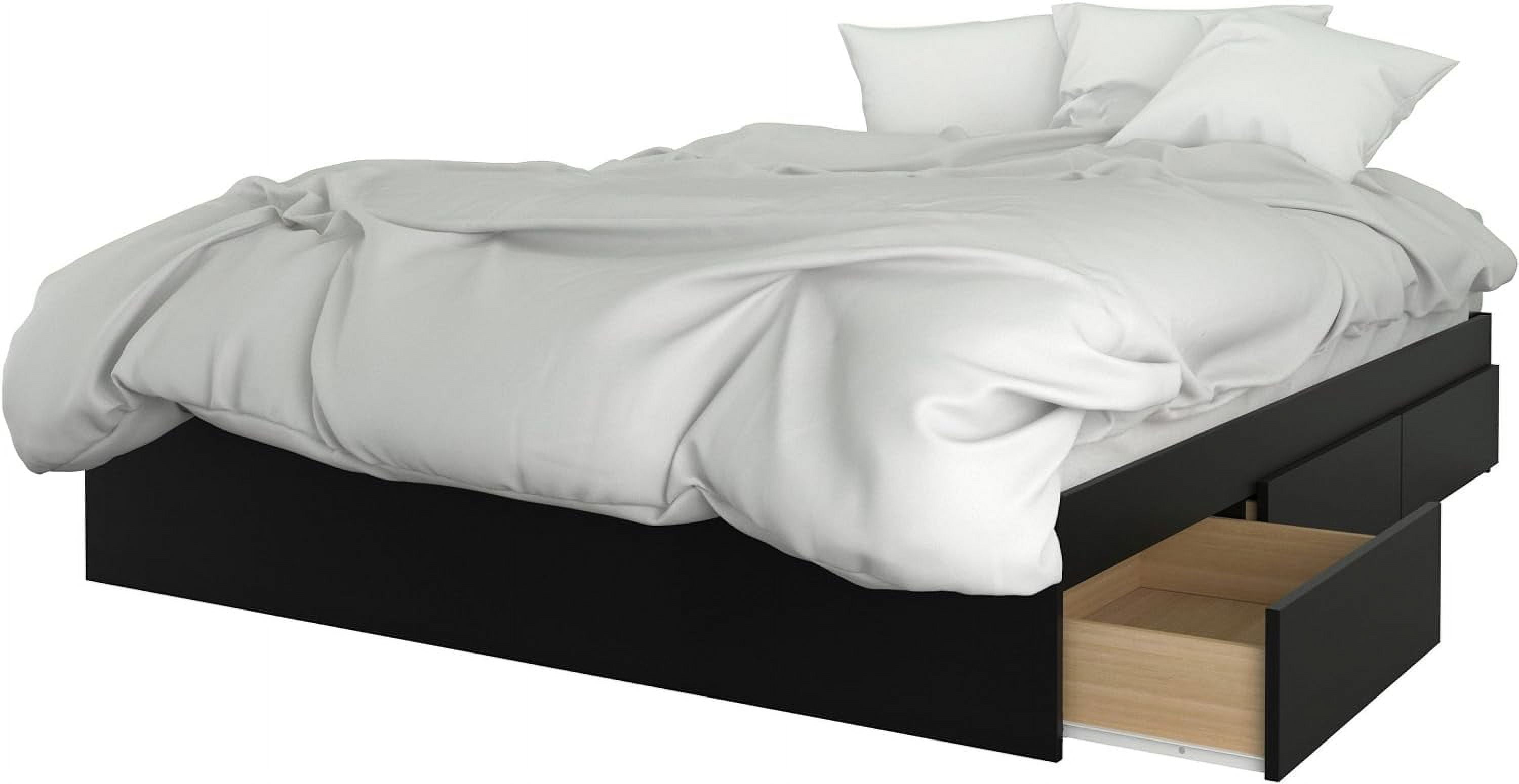 Reversible Queen Storage Bed with 3 Drawers in Charcoal Black