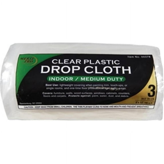 378 9 x 12 ft. 3 mil. Dynamic Clear Rolled Drop Cloth