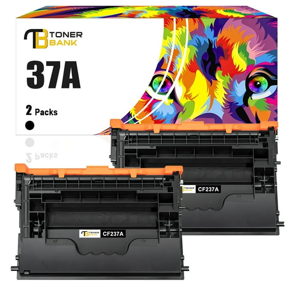 37A Toner Compatible for HP 37A CF237A Black Toner Cartridge for HP Laserjet 37A CF237A 37X CF237X Enterprise M607 M608 M607n M608n M607dn M608dn M609 MFP M631 M632 M633 Printer Ink (Black 2-Pack)