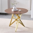 thumbnail image 1 of 37Inch Round Dining Table, Small Round Kitchen Table With Golden Metal Legs, Suitable For 2 To 4 People, Modern Dining Room Table, 1 of 12