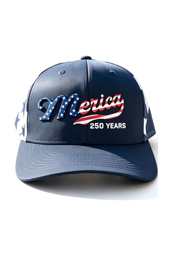 , 250th Anniversary Embroidered Hat, 2 Colors, Adjustable Snap to Ensure Comfort, 22-23.6in, Designed for Commemorative Events, Barbecue