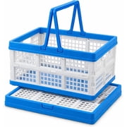 37L Capacity Collapsible Shopping Basket with Integrated Handles, Folds Flat for Easy Storage - 1 Pack