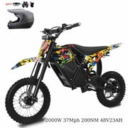 37MPH 3000WPeak Electric Dirt Bike for Teens & Adults,200NM Off-Road electric dirt bicycles ,48V23AH Removable Battery ,14"/12" Fat Tires, Hydraulic Brakes Mountain Trail Motorcycle for Ages 13+