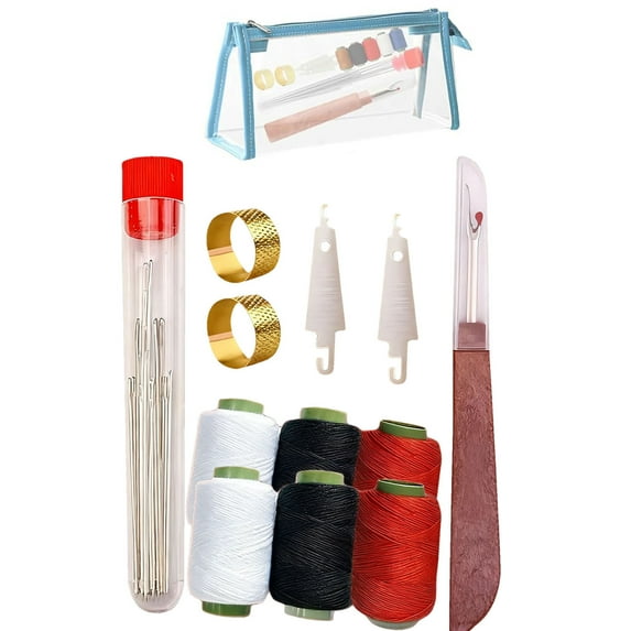 Taicans 37PCS Sewing Kit,Big Eye Steel Sewing Tool Set,Needle and Thread Kit,Threader and Needle Repair Kit Stainless Steel Needles for Hand Sewing