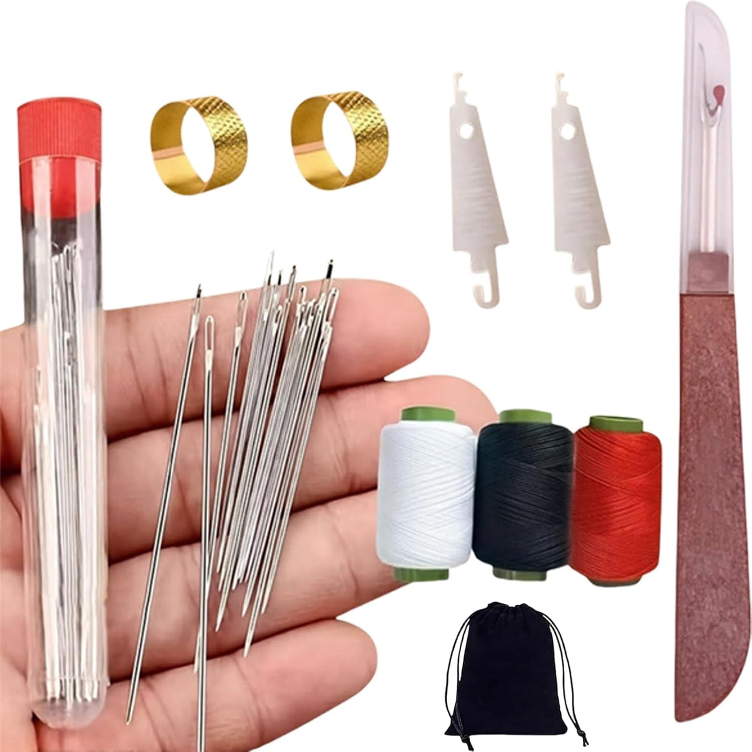 37PCS Sewing Tool Set Needles Thread Hand Repair Tools With 25 Steel 37pcs-sewing-tool-set-needles-thread-hand-repair-tools-with-25-steel