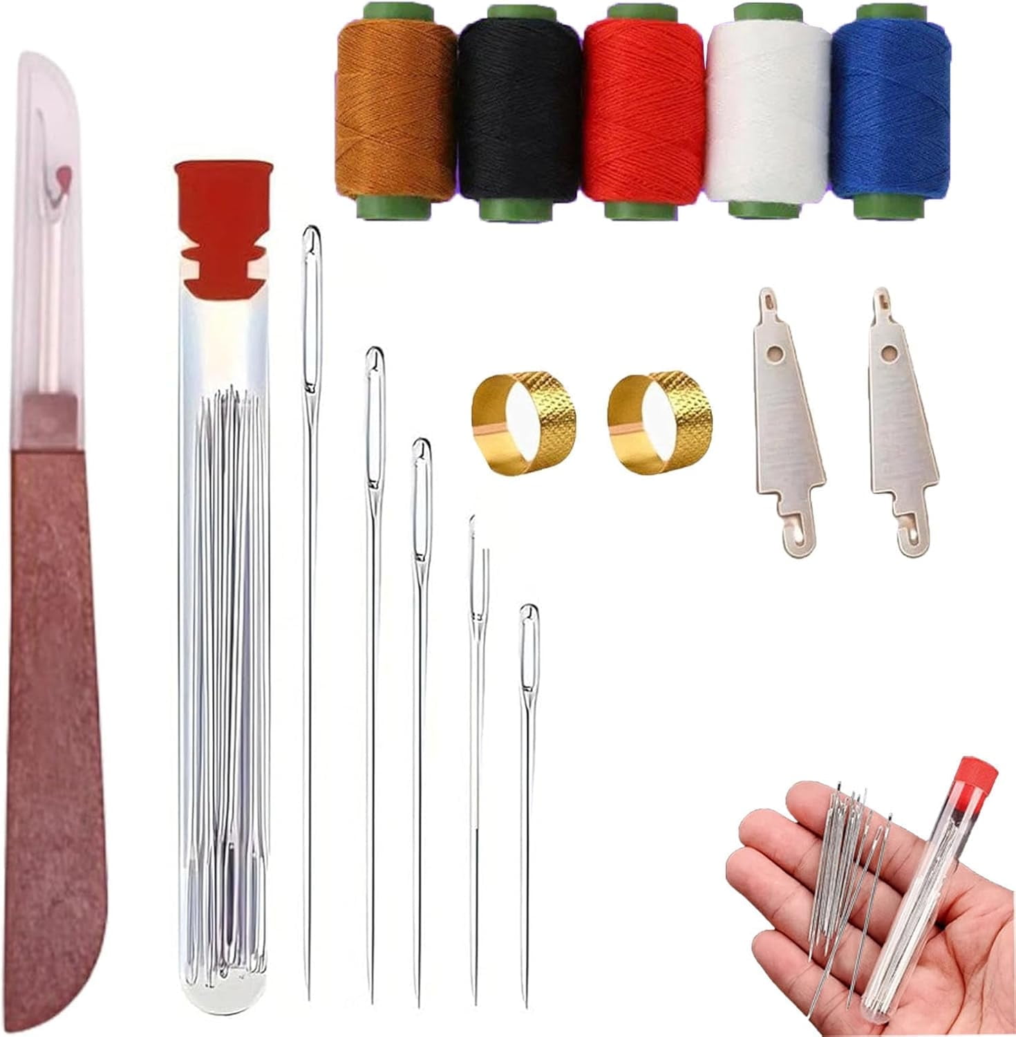 37PCS Sewing Tool Set, Portable DIY Crafts Hand Sewing Needle and ...