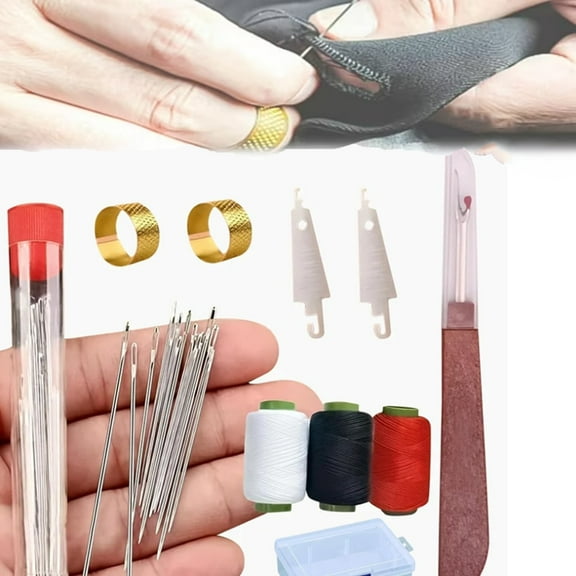 37PCS Stainless Steel Sewing Needles Kit, Professional Big Eyehand Sewing Needles Sharp for DIY Portables Large Eye Hand ,  Thread Hand Repair Tools for Beginners & Daily Use