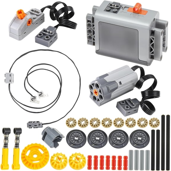 37Pcs Power-Function-Technical-Set M-Motor AA-Battery-Box Switch Light Wire Compatible with Major Brand Technic-Part