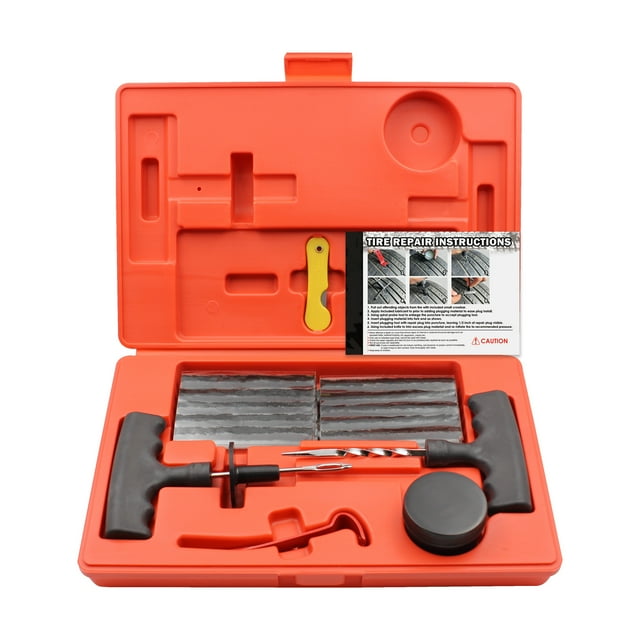 37Pcs Tire Plug Kit for Flat Tire Repair, Heavy Duty Tire Repair Kit for Car, Truck, RV, SUV
