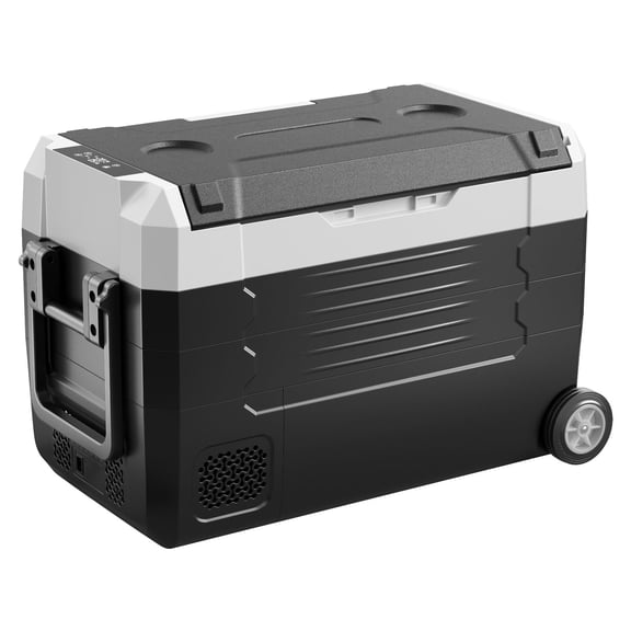 37QT Dual Zone Car Refrigerator with Wheels, APP Control Compressor Cooler, -4-68 Temp Range for RV, Boat, Camping and Fishing