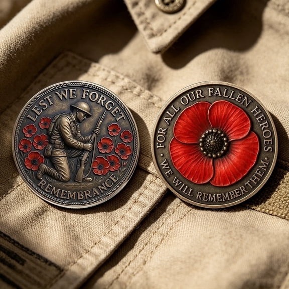 37jewelry,1 Patriotic Themed Decorative Coin, Metal Material 1.57 inches,Expressing Respect and Remembrance, High Respect