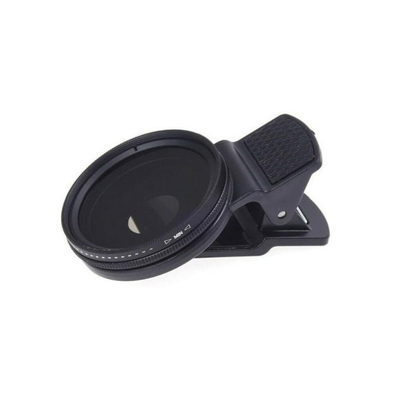 37mm Black Phone Camera Lens Variable ND filter Neutral Density ND2-ND400 With Clip