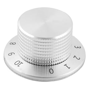 37mm x 15mm Volume Rotary Potentiometer Control Knob Silver Tone w Dial