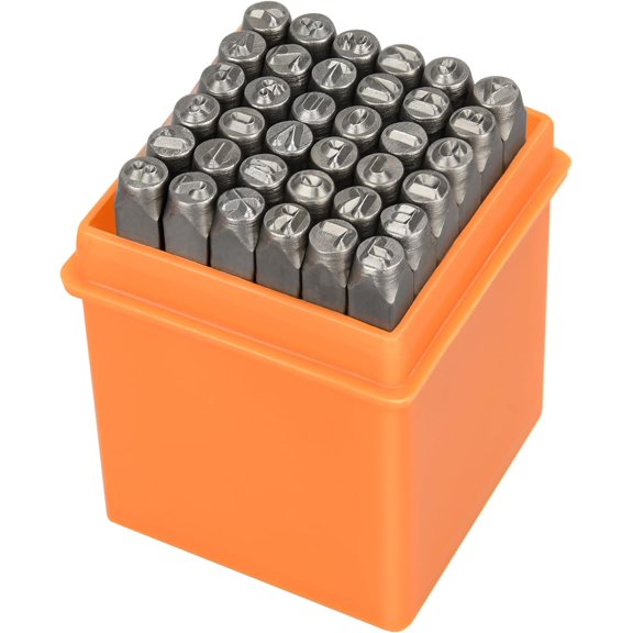 37pcs Metal Stamping Kit, 3mm(1/8") Number and Letter Stamp Set | Include Artistic Font Uppercase, Number Punch and Heart Design Stamp