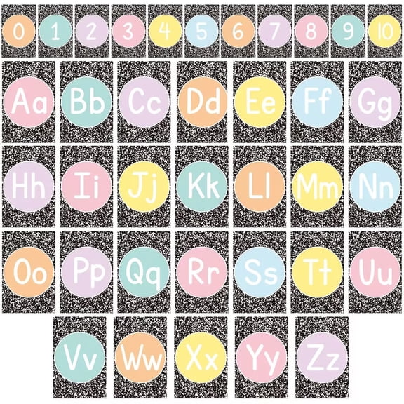 37pcs Pastel Alphabet Letters Set Uppercase Lowercase for Classroom Decor
