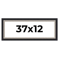37x12 Frame Black Real Wood Picture Frame Width 2.25 Inches | Interior Frame Depth 0.5 Inches |