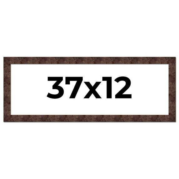 37x12 Frame Brown Burl Real Wood Picture Frame Width 1.625 Inches | Interior Frame Depth 0.5 Inches
