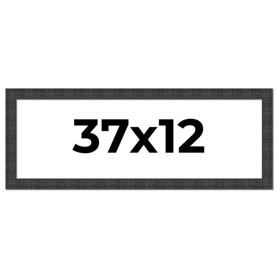 37x12 Frame Brown Rustic Solid Wood Picture Frame 1.5 Inches Wide | Interior Frame Depth 0.5 Inches