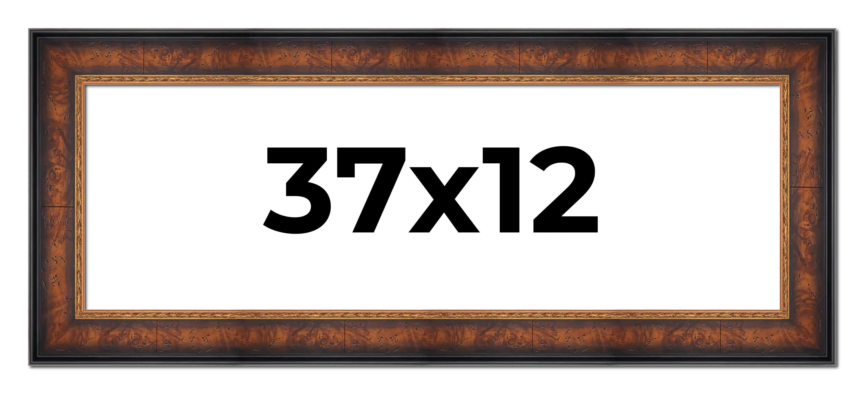 37x12 Frame Brown Walnut Gold Ornate Trim Solid Wood Plein Air Picture ...