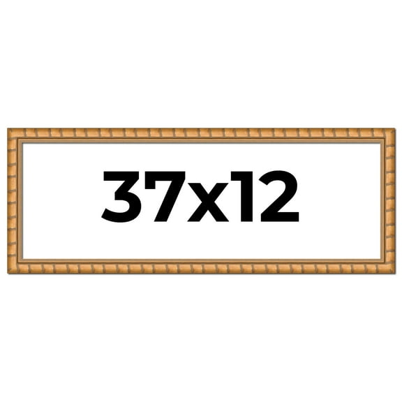 37x12 Frame Gold Real Wood Picture Frame Width 1.5 inches | Interior Frame Depth 0.5 inches |