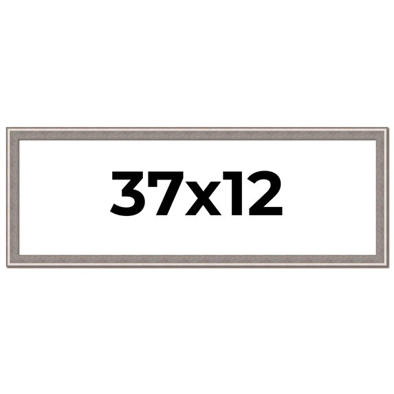 37x12 Frame Grey Real Wood Picture Frame Width 1.25 inches | Interior Frame Depth 0.5 inches | Hans