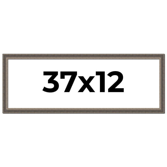 37x12 Frame Silver Real Wood Picture Frame Width 1.25 Inches | Interior Frame Depth 0.5 Inches |