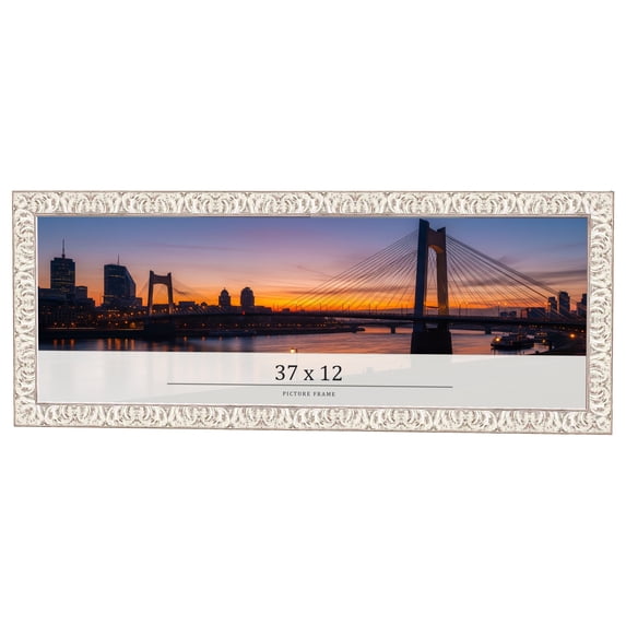37x12 Frame White Real Wood Picture Frame Width 1.5 inches | Interior Frame Depth 0.5 inches |