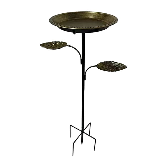 37x12 Inch Antique Copper Wrought Bird Bath and Feeder with Detachable Bowl - Assembly Stable for Garden Patio, Vintage Metal Bird Bath Garden Yard Decoration, Freestanding Birdbath