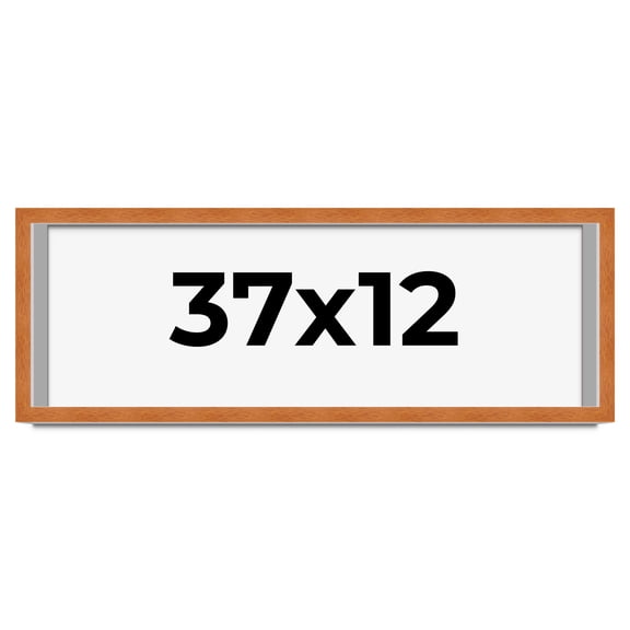 37x12 Shadow Box Frame Brown | 0.875 Inches Deep Real Wood Contemporary Shadowbox Display Frame |