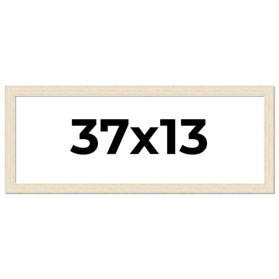 37x13 Frame White Barnwood Picture Frame Includes UV Acrylic Plexiglass, Acid Free Foam Backing