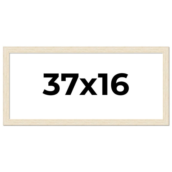 37x16 Frame White Barnwood Picture Frame Includes UV Acrylic Plexiglass, Acid Free Foam Backing