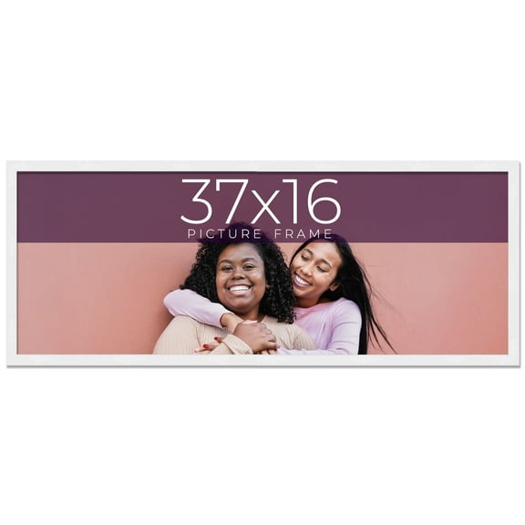 37x16 Frame White Real Wood Picture Frame Width 0.75 inches | Interior Frame Depth 0.5 inches |
