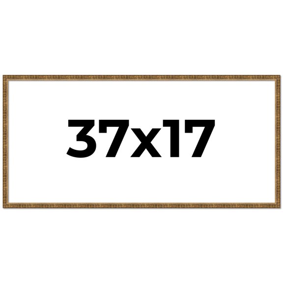 37x17 Frame Gold Picture Frame - Complete Modern Photo Frame Includes UV Acrylic Shatter Guard