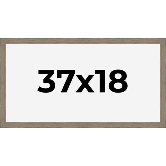 37x18 Frame Gray Barnwood Rustic Solid Wood Picture Frame | 1.5 Inch Moulding Width | Includes UV
