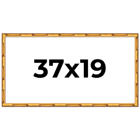 37x19 Frame Gold Bamboo Picture Frame - Complete Modern Photo Frame Includes UV Acrylic Shatter