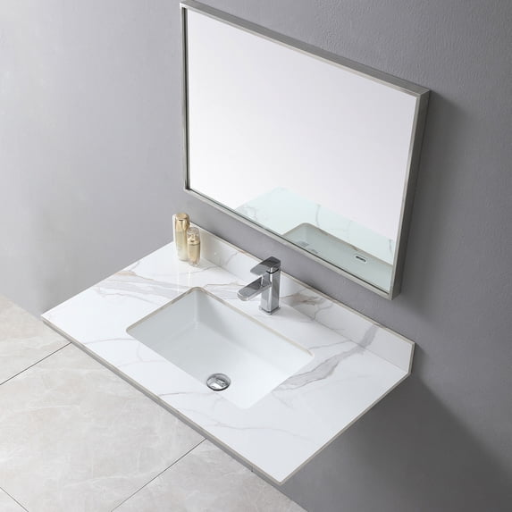37x22x0.59 - inch vanity top | Quick bathroom remodels | Classic marble beauty without pro hire
