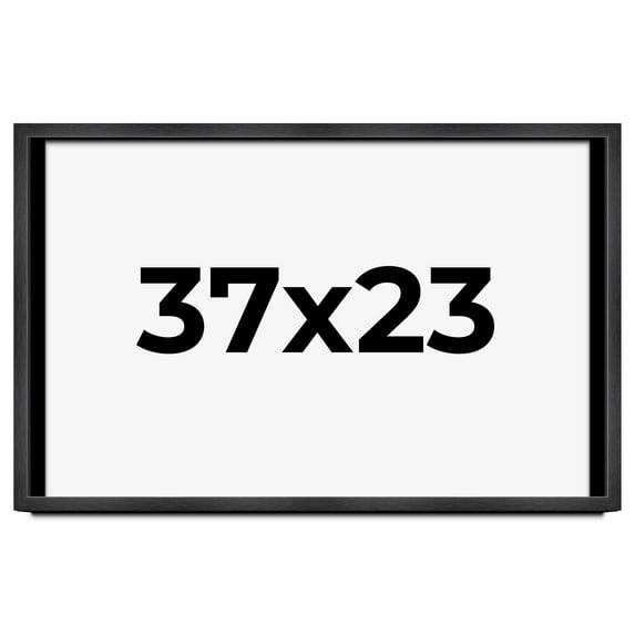 37x23 Frame Black Charcoal Grey Wood Textured Picture Frame | 0.75 Inch Moulding Width | Gunmetal