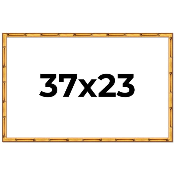 37x23 Frame Gold Bamboo Solid Wood Picture Frame | 1 Inch Moulding Width | Interior Frame Depth