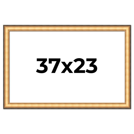 37x23 Frame Gold Plein Aire Solid Wood Picture Frame Width 2 Inches | Interior Frame Depth 0.5
