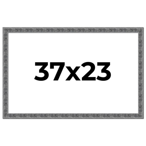 37x23 Frame Silver Black Rustic Sonoma Solid Wood Picture Frame | 1.5 Inch Moulding Width |