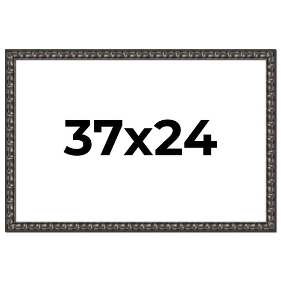 37x24 Frame Black-Brown Medieval Solid Wood Picture Frame | 1.5 Inch Moulding Width | Gotham