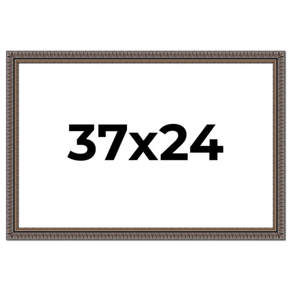 37x24 Frame Black Feather Payton Ornate Solid Wood Picture Frame Width 1.75 Inches | Interior Depth